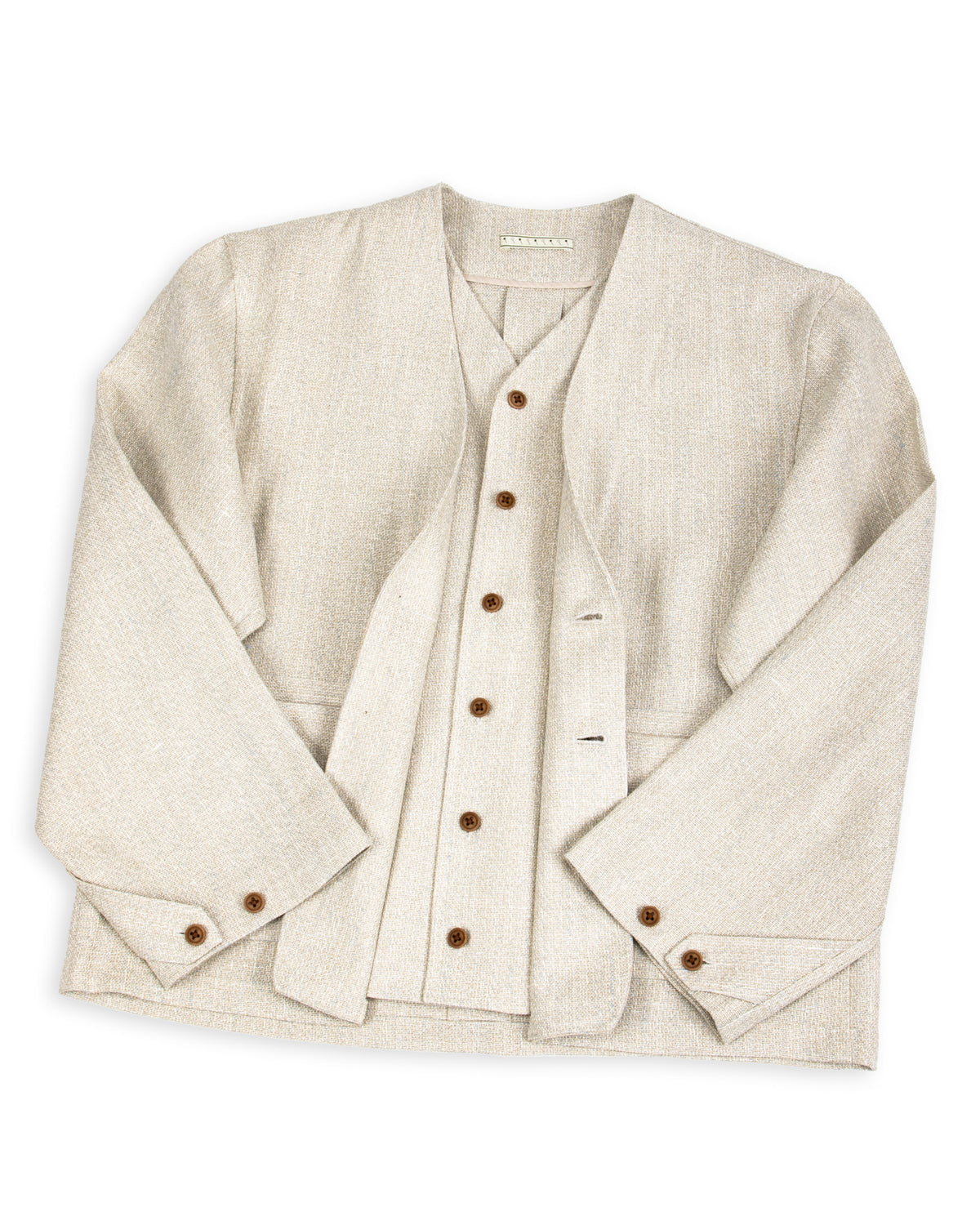 Gorsch Layered Front Jacket - Ivory Linen Tweed - Standard & Strange