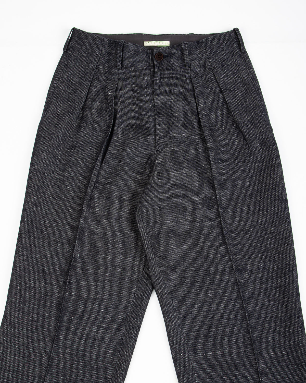 Gorsch Linen 2 Tuck Trousers - Navy/Grey - Standard & Strange