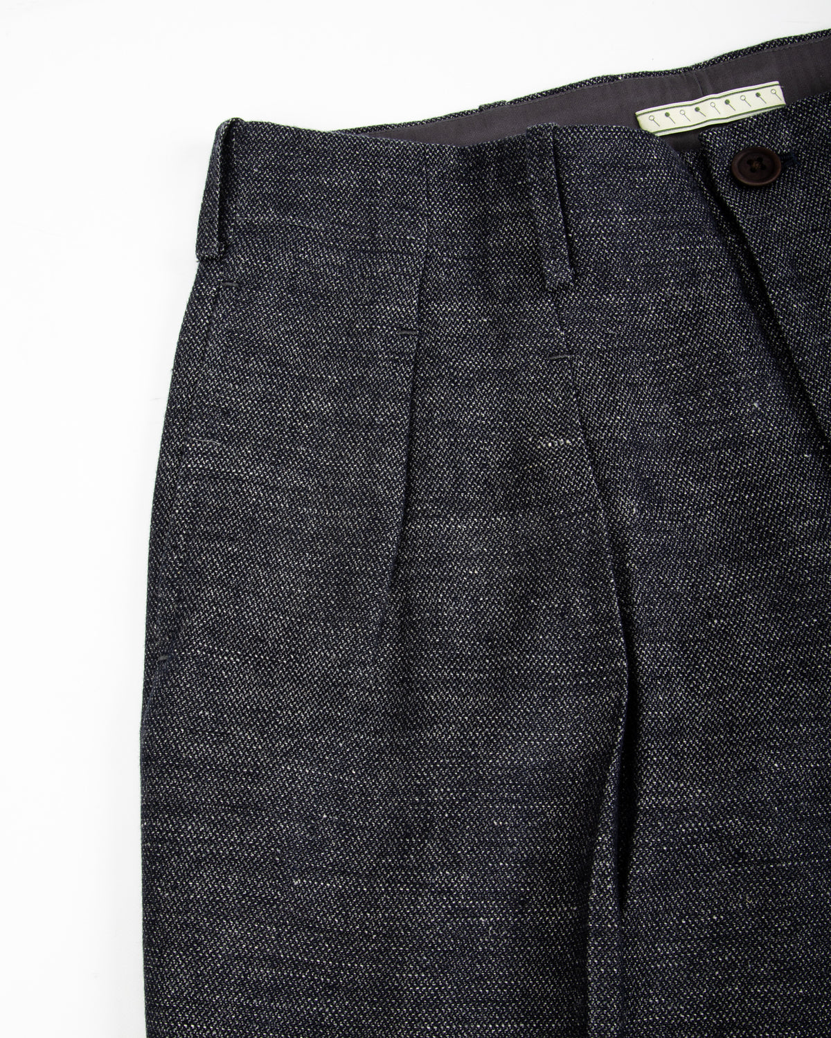 Gorsch Linen 2 Tuck Trousers - Navy/Grey - Standard & Strange
