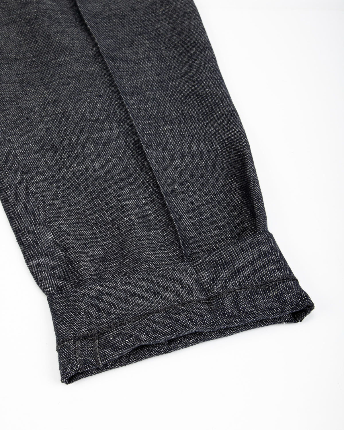 Gorsch Linen 2 Tuck Trousers - Navy/Grey - Standard & Strange