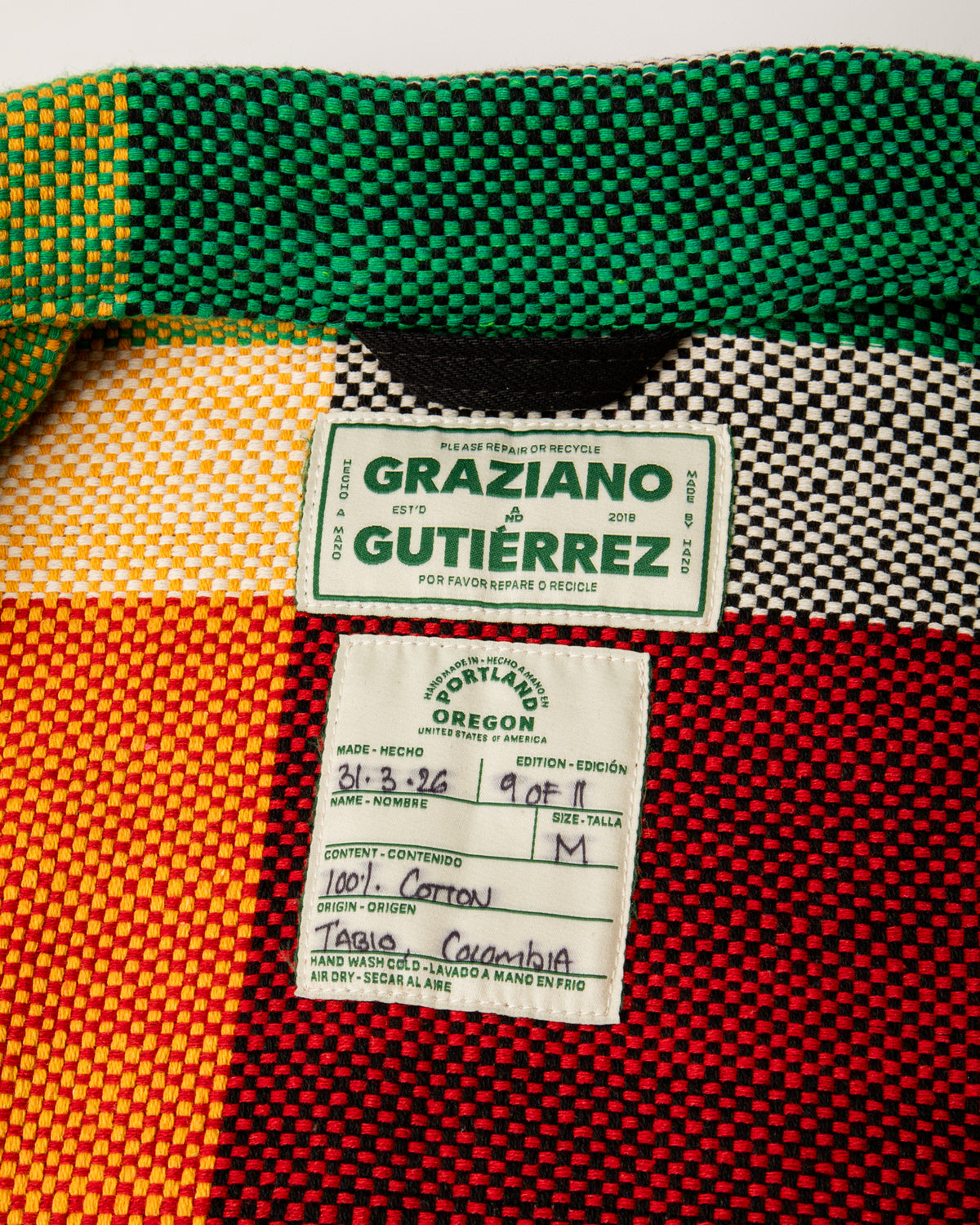 Graziano and Gutiérrez Tabio Overshirt - Tabio Plaid - Standard & Strange
