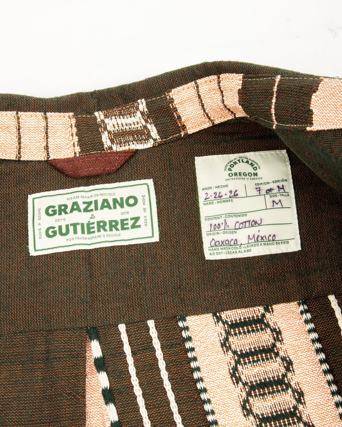 Graziano and Gutiérrez Work-Shirt - Verde Striped - Standard & Strange