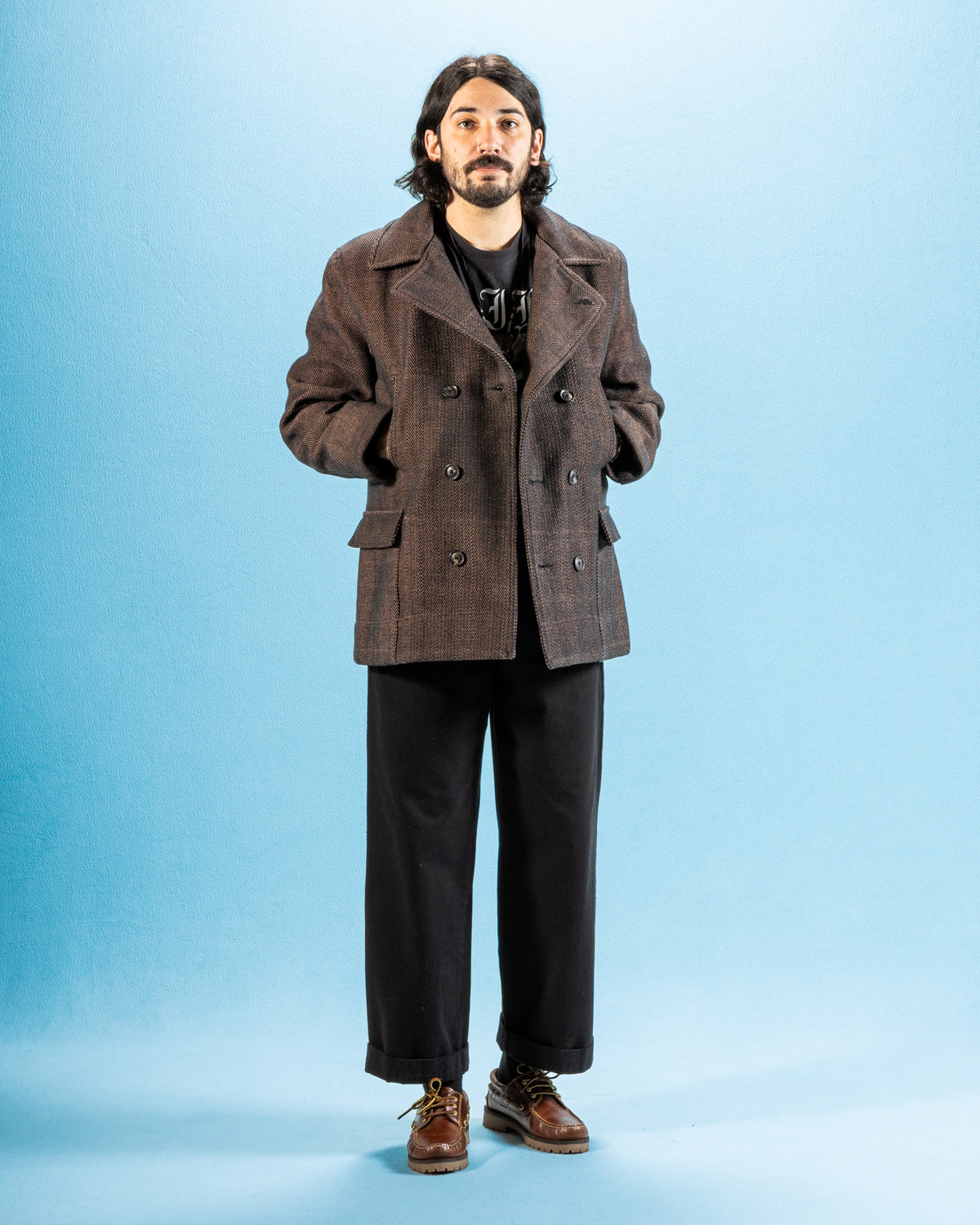 Indi + Ash Loft Peacoat - Handwoven Iron/Cutch Brick HB - Standard & Strange