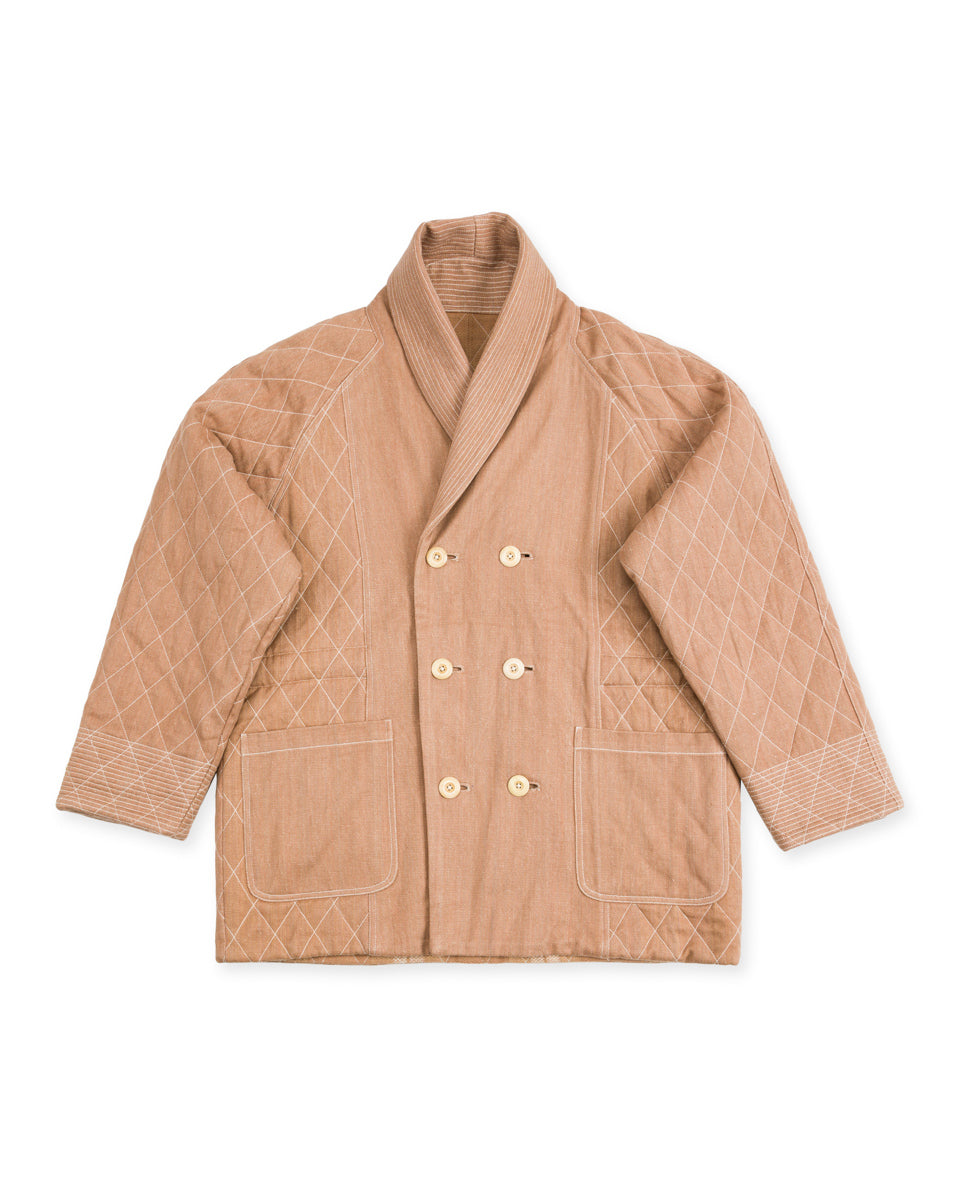Indi + Ash Reversible Shawl Overcoat - Handwoven Desert Acacia Denim/Plaid - Standard & Strange