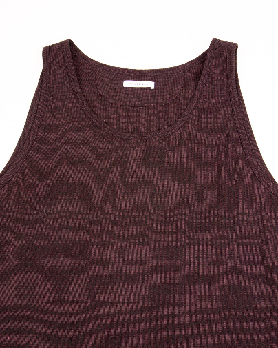 Indi + Ash Ripley Tank - Plum/Iron Kala Cotton - Standard & Strange