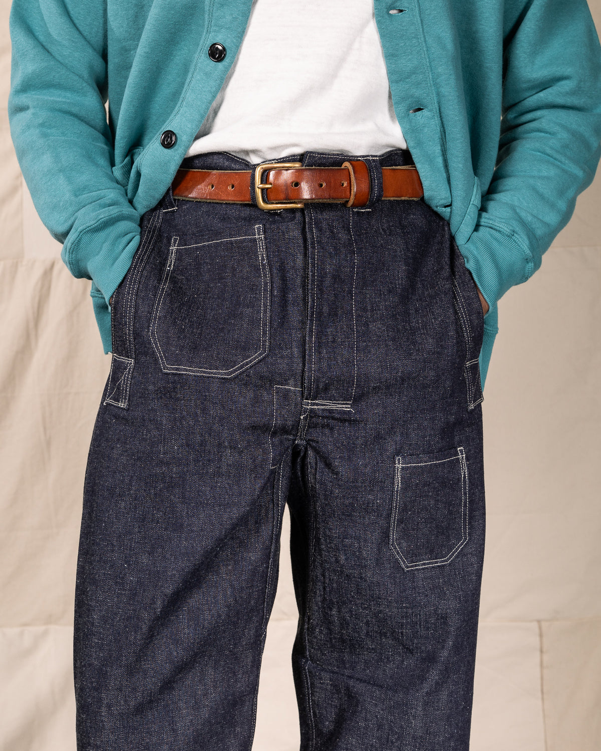 John Gluckow 1910s Netmaker's Trousers - Indigo (Rinsed) - Standard & Strange