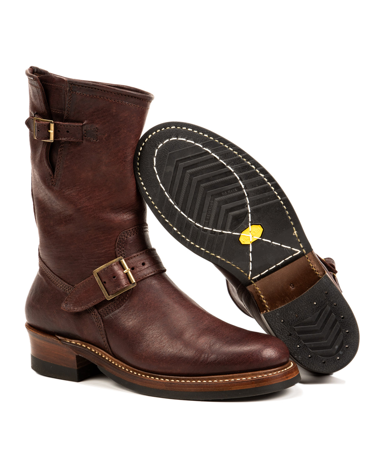 John Lofgren Wabash Engineer Boots - Burnt Burgundy Ezo Deerskin - Standard & Strange