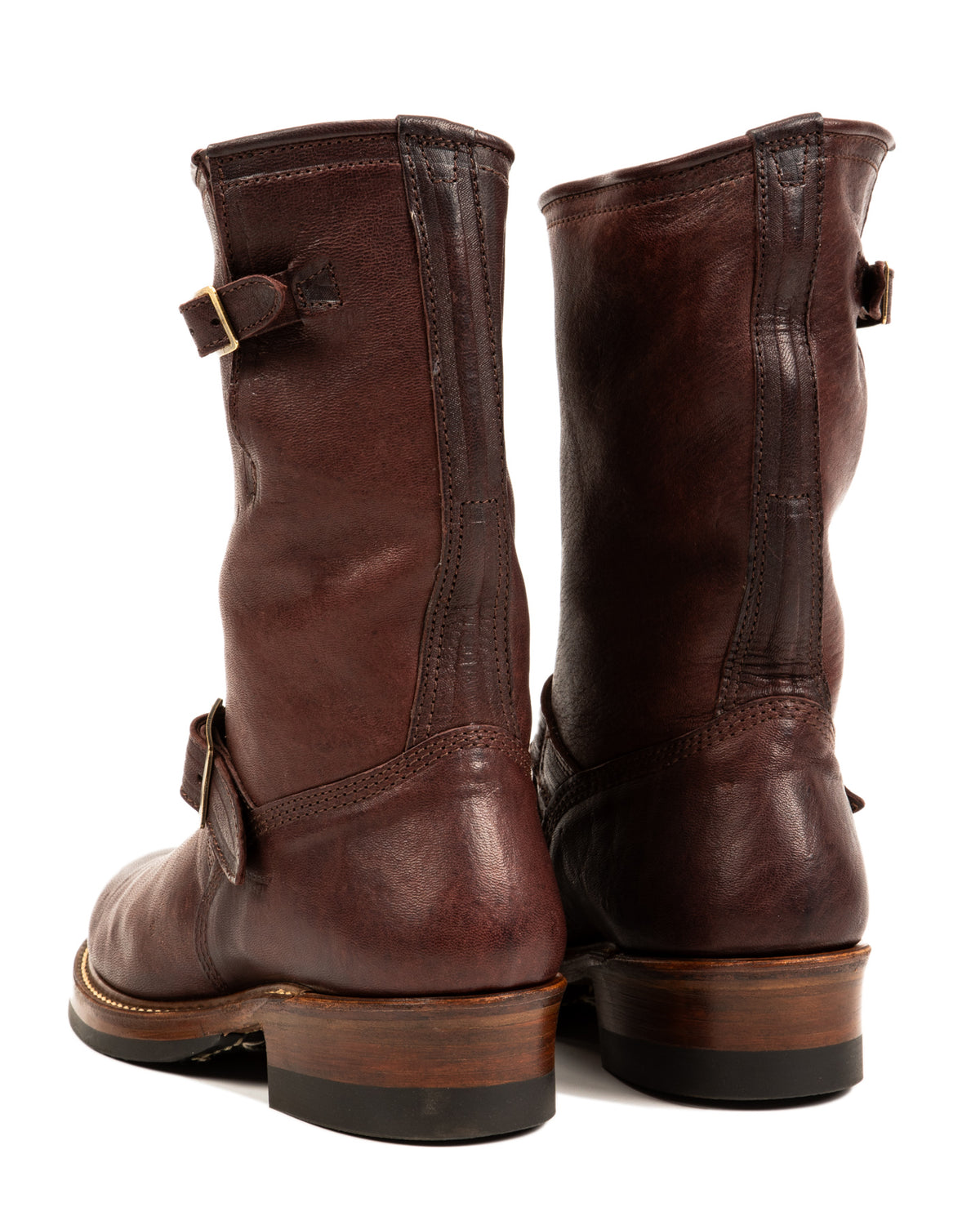 John Lofgren Wabash Engineer Boots - Burnt Burgundy Ezo Deerskin - Standard & Strange