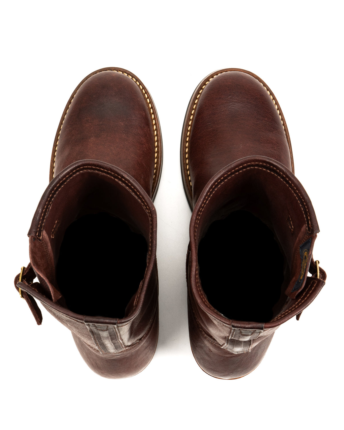 John Lofgren Wabash Engineer Boots - Burnt Burgundy Ezo Deerskin - Standard & Strange