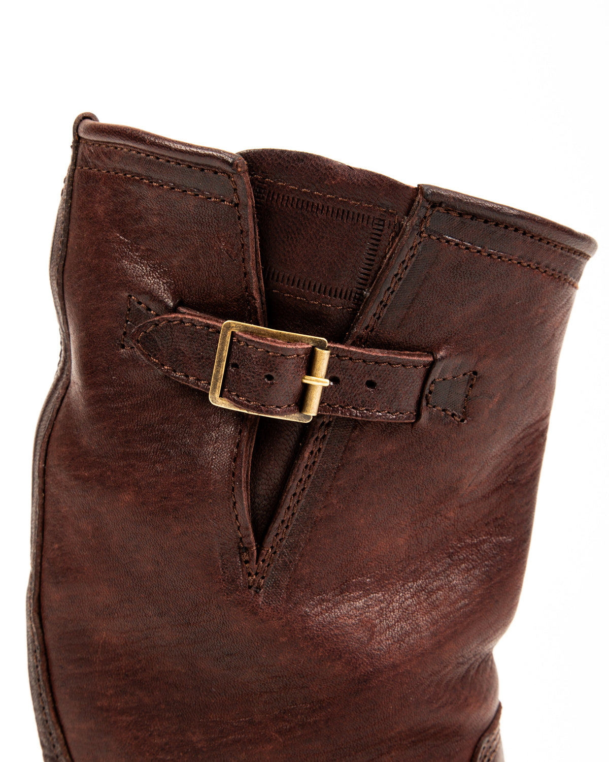 John Lofgren Wabash Engineer Boots - Burnt Burgundy Ezo Deerskin - Standard & Strange