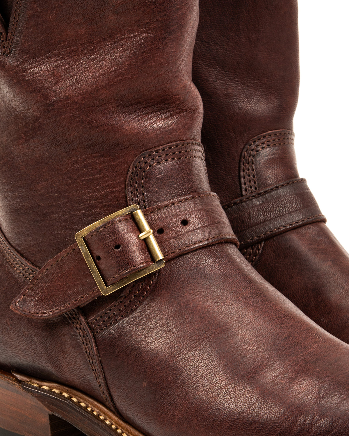 John Lofgren Wabash Engineer Boots - Burnt Burgundy Ezo Deerskin - Standard & Strange