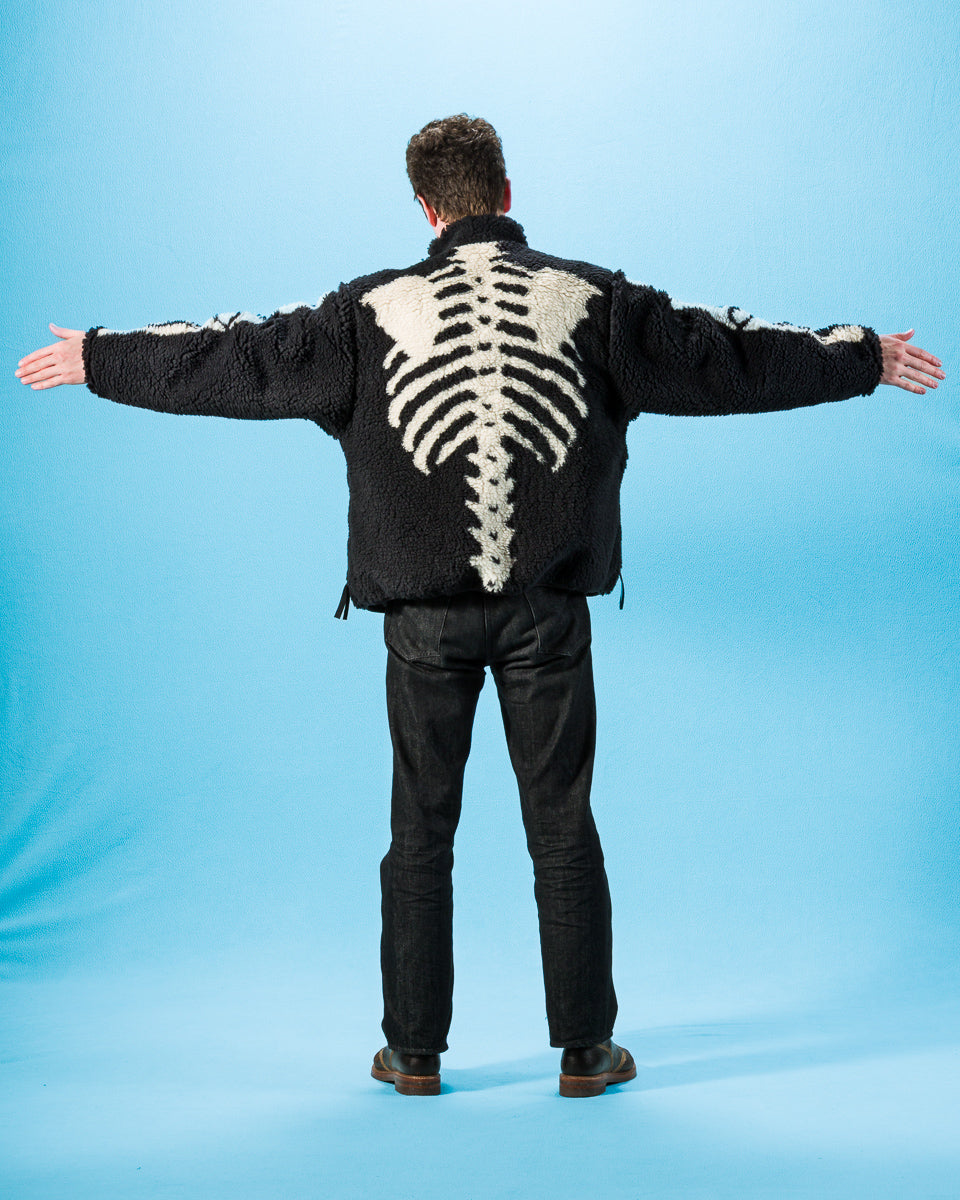 Kapital BONE Boa Fleece Reversible Blouson - Black - Standard & Strange