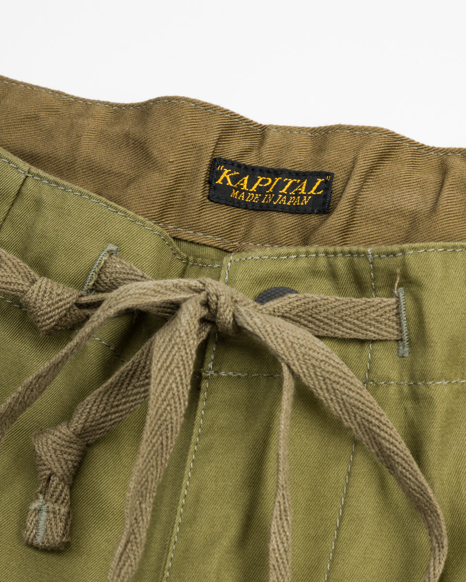 Kapital Combed Gabergine AOZAI Cargo Pants - Khaki - Standard & Strange