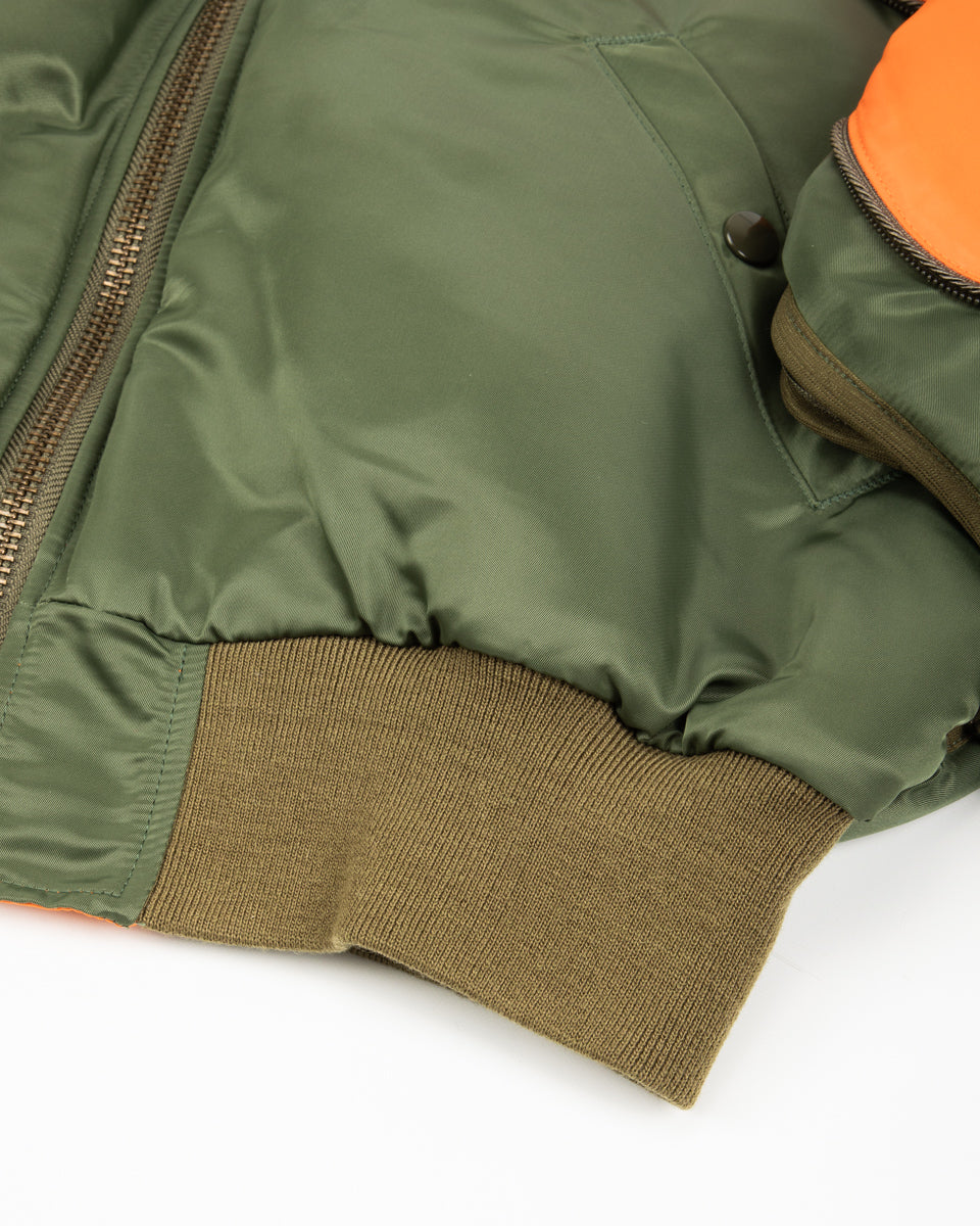 Kapital MA-1 Nylon SHAM BOMBER JKT - Khaki - Standard & Strange