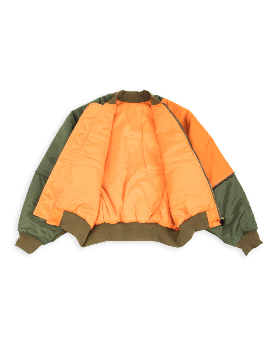 Kapital MA-1 Nylon SHAM BOMBER JKT - Khaki - Standard & Strange