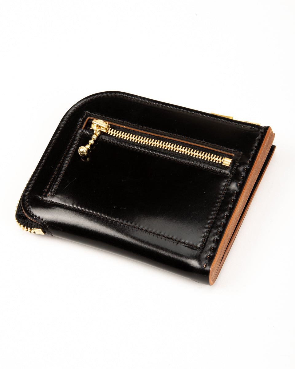 Rolling Dub Trio L Wallet - Black Rocado Cordovan - Standard & Strange