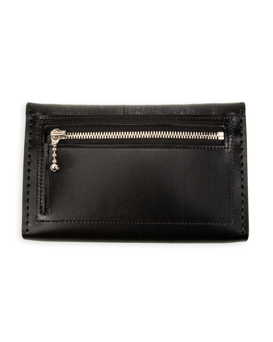 Rolling Dub Trio Middle Trucker Wallet - Black Bridle - Standard & Strange