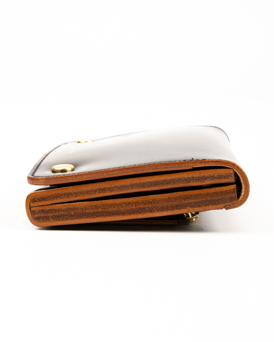 Rolling Dub Trio Middle Trucker Wallet - Black Rocado Cordovan - Standard & Strange