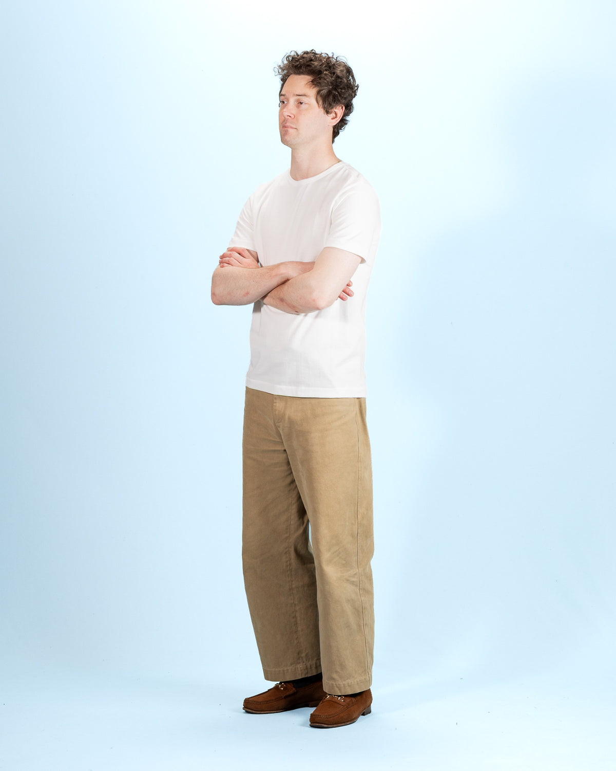 Merz b. Schwanen 215 Loopwheeled Classic Fit Midweight Tee - White - Standard & Strange