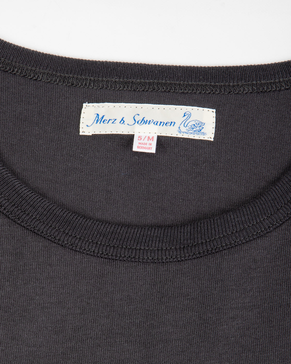 Merz b. Schwanen 2M15C Cropped Vintage Machine Jersey T-Shirt - Charcoal - Standard & Strange