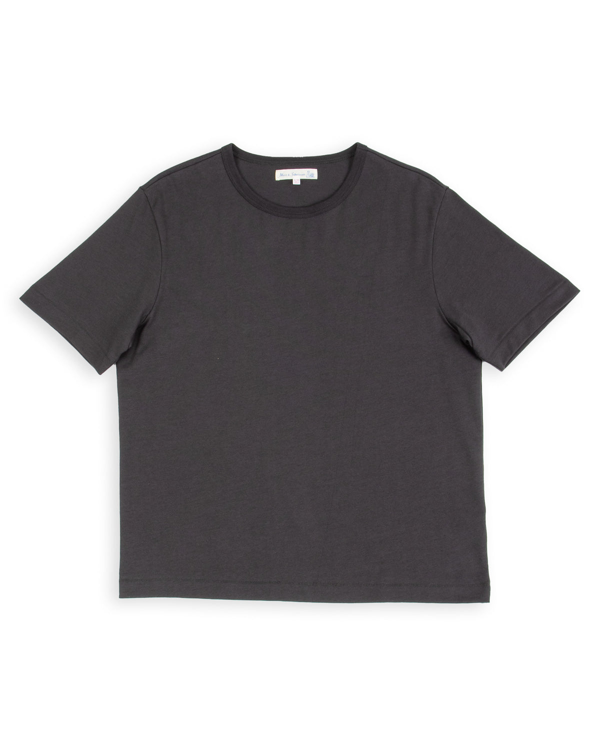 Merz b. Schwanen 2M15C Cropped Vintage Machine Jersey T-Shirt - Charcoal - Standard & Strange