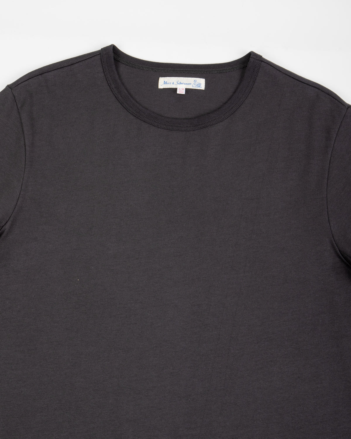 Merz b. Schwanen 2M15C Cropped Vintage Machine Jersey T-Shirt - Charcoal - Standard & Strange
