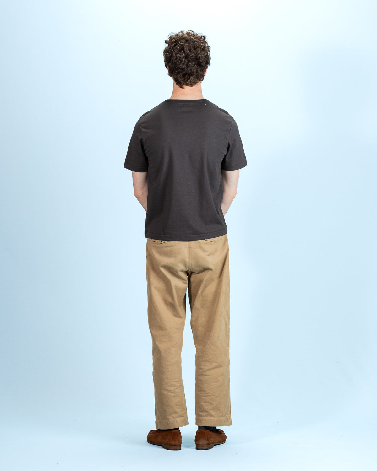 Merz b. Schwanen 2M15C Cropped Vintage Machine Jersey T-Shirt - Charcoal - Standard & Strange