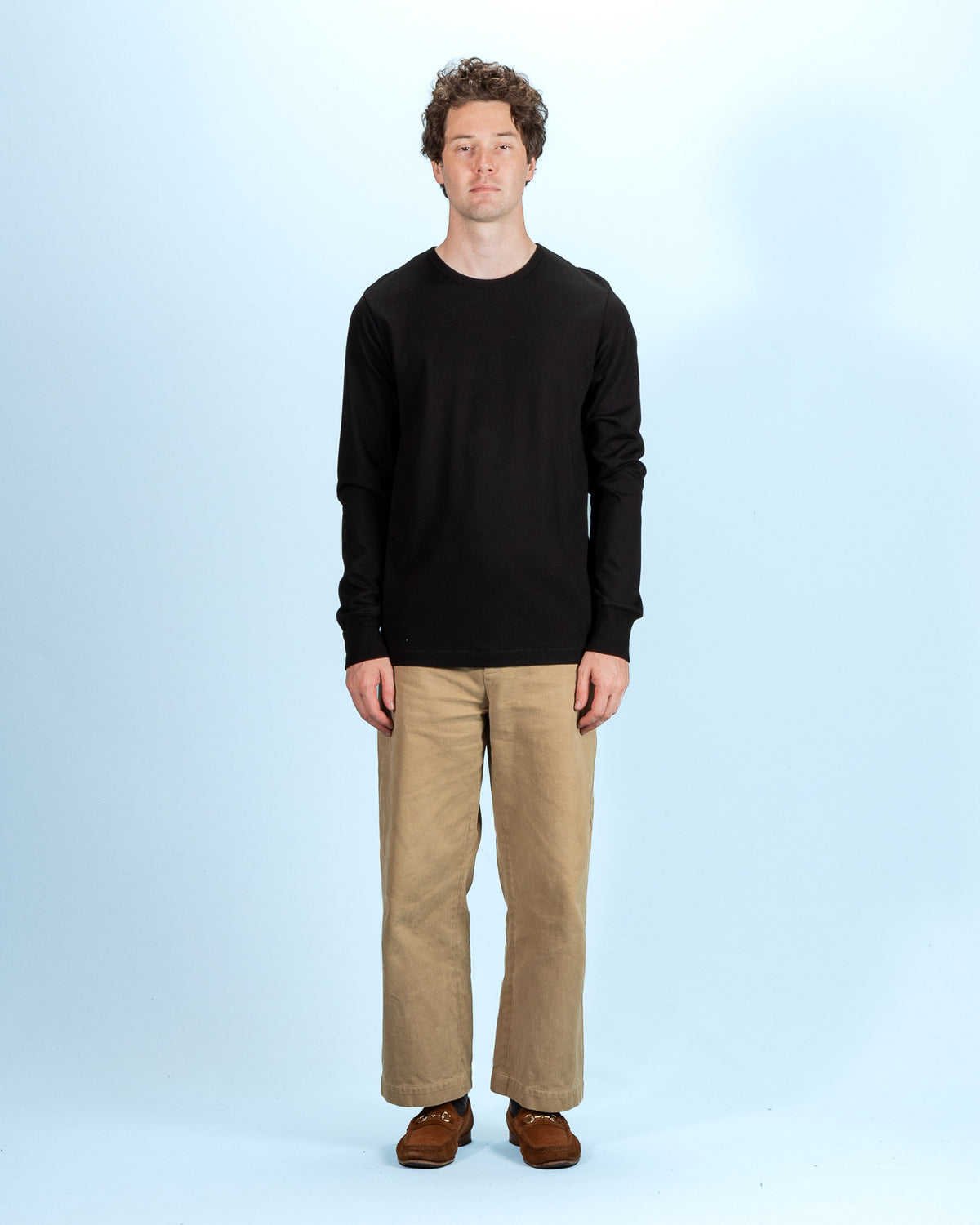 Merz b. Schwanen 2M15LS Vintage Machine Refined Fit L/S - Deep Black - Standard & Strange