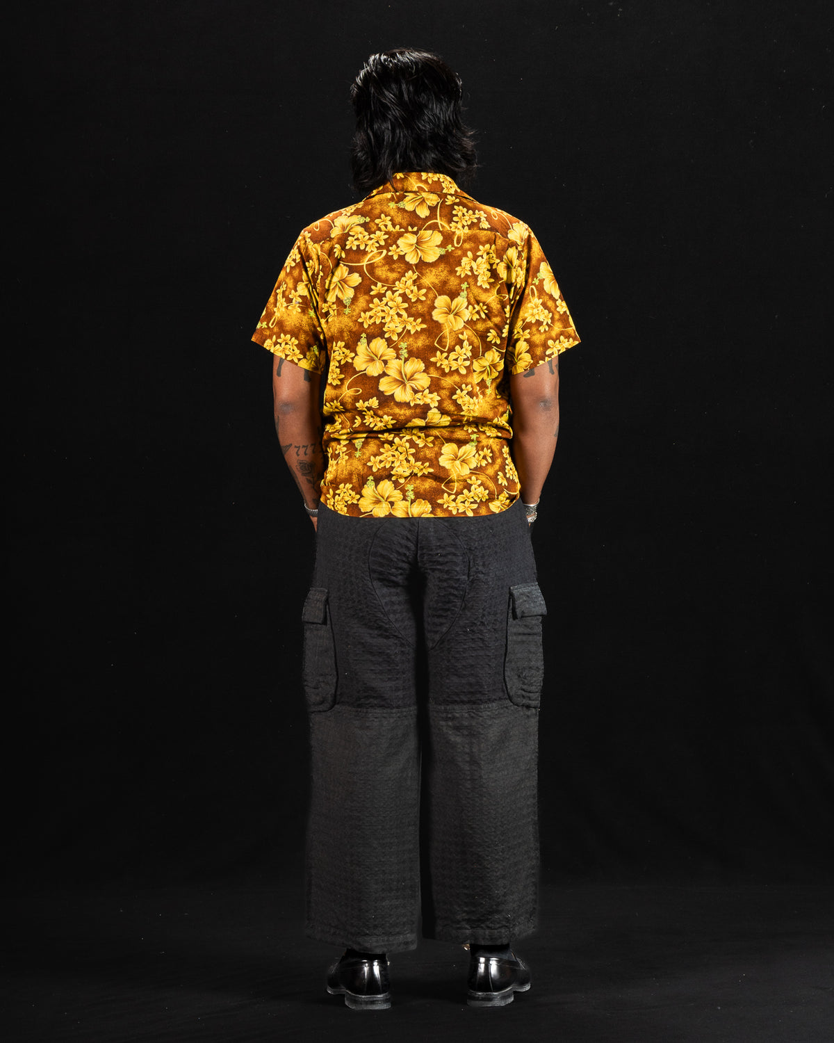 Monad London Simmons Cargo Pant - Hand Dyed Black Cotton/Hemp Jacquard - Standard & Strange