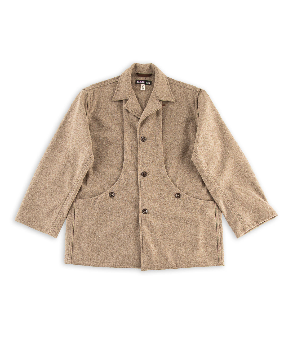 Monitaly Harvester Jacket - Beige Melange Wool Flannel - Standard & Strange