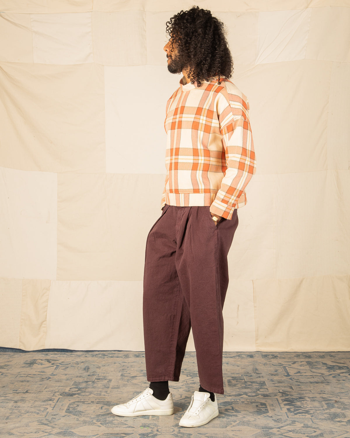 Monitaly Santa Monica Pullover - Brick Plaid Cotton Heavy Twill - Standard & Strange