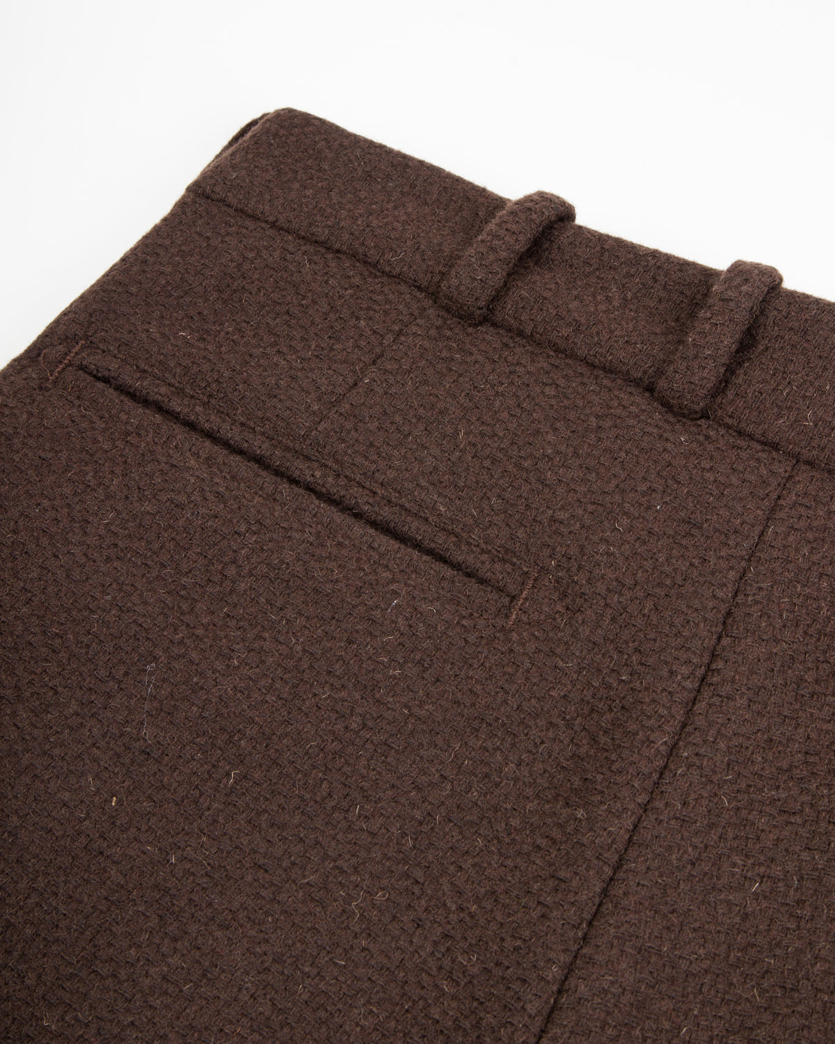 Monitaly Triple Tuck Wide Pants - Brown Wool Flannel Vicente - Standard & Strange