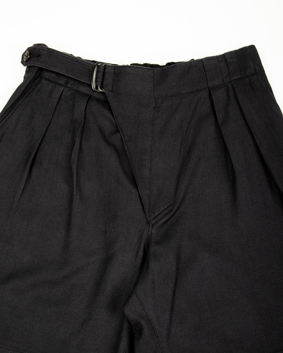 MotivMfg Oblique Shorts - Dark Navy Herringbone Tussah Silk - Standard & Strange