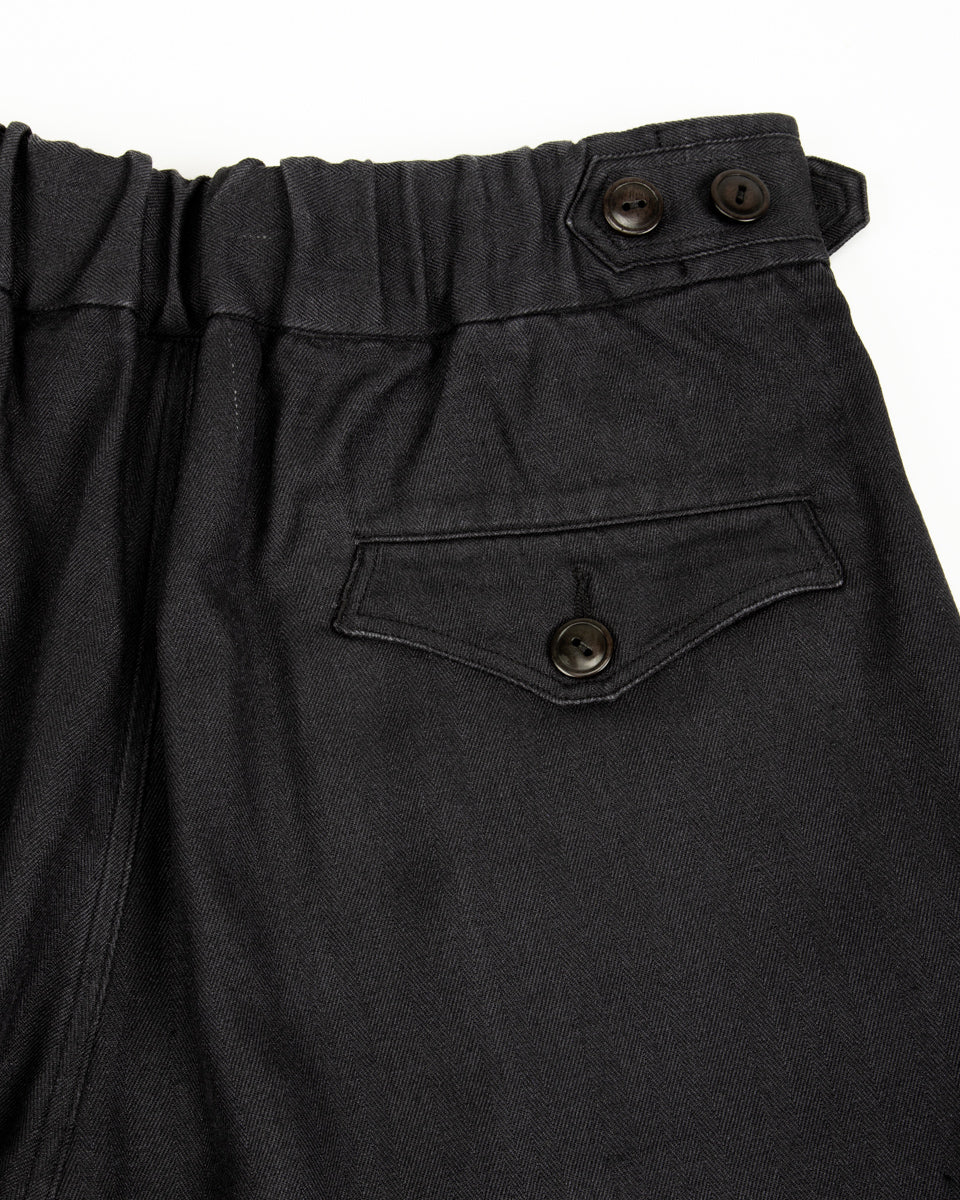MotivMfg Oblique Shorts - Dark Navy Herringbone Tussah Silk - Standard & Strange