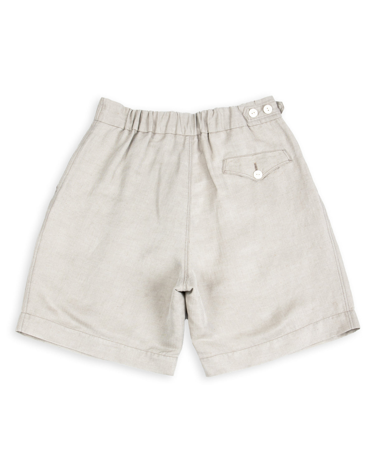 MotivMfg Oblique Shorts - Natural Silk Linen Fine HBT - Standard & Strange