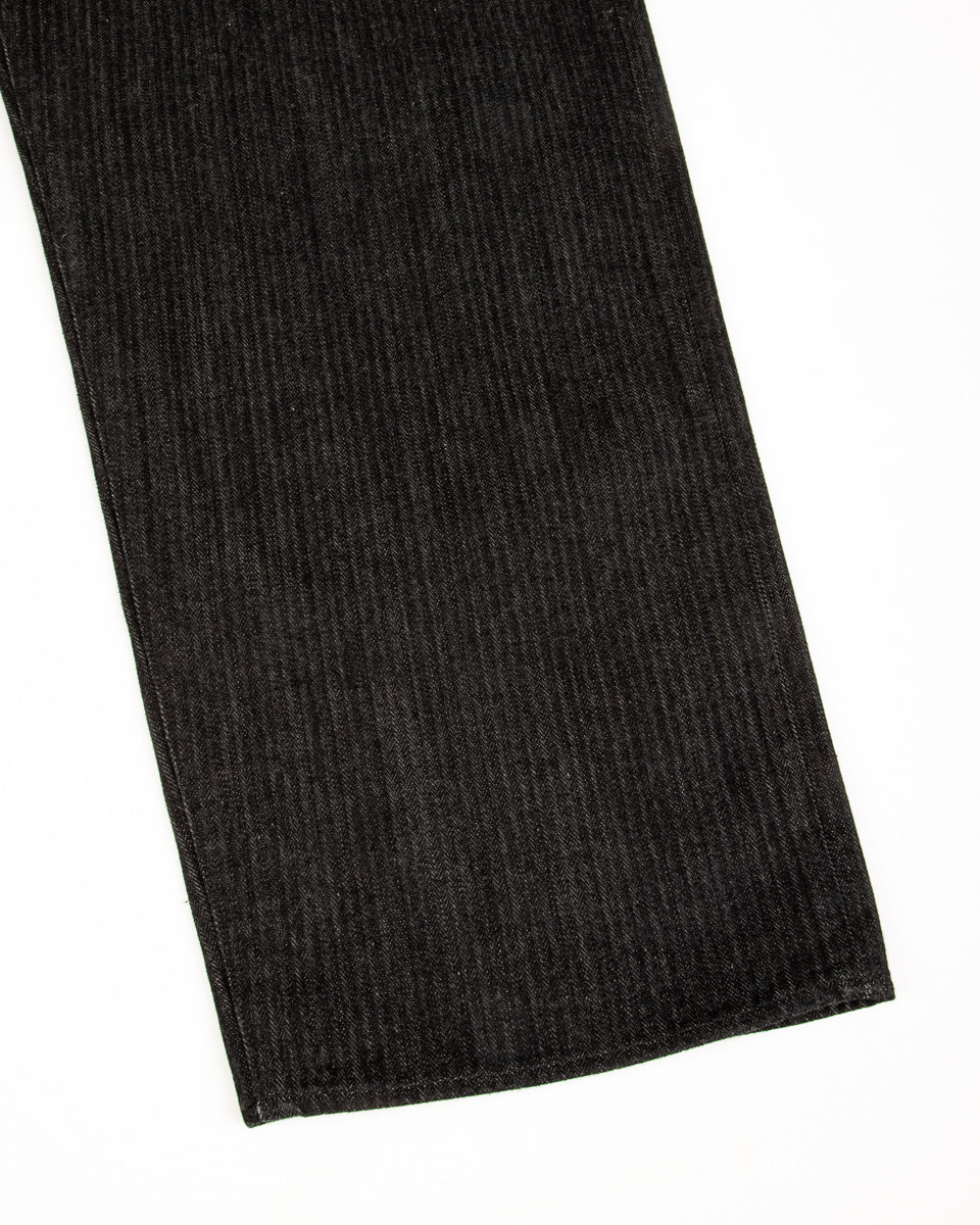 MotivMfg Pleat Denim Trousers - Black Herringbone Denim - Standard & Strange