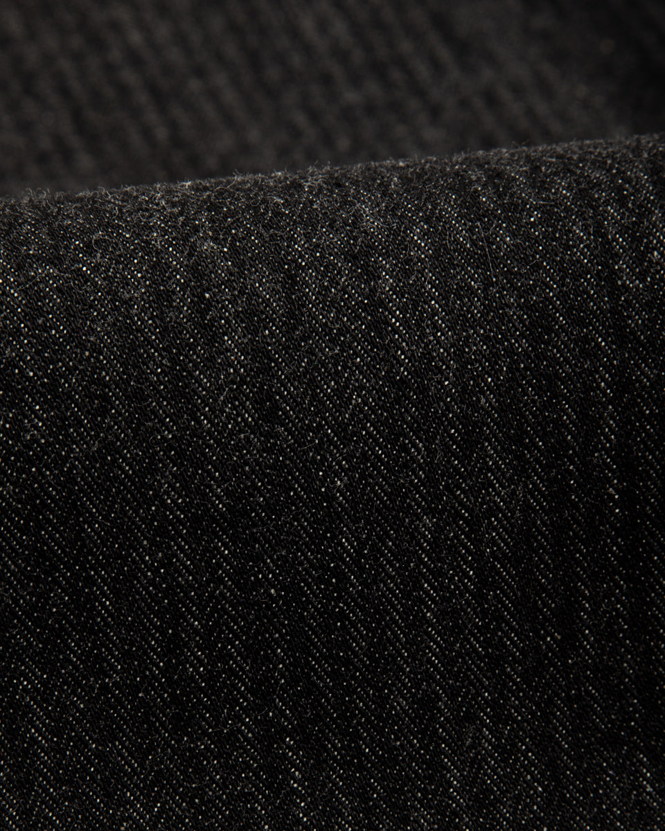 MotivMfg Pleat Denim Trousers - Black Herringbone Denim - Standard & Strange
