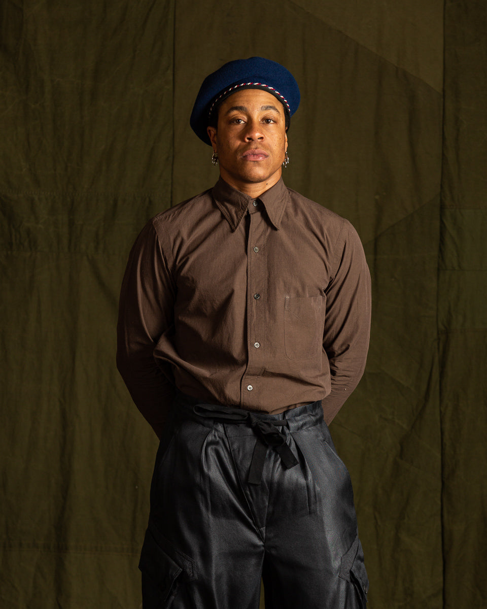 MotivMfg Authentic Fit BD Shirt - Lawn/Espresso Japanese Cotton Hemp - Standard & Strange
