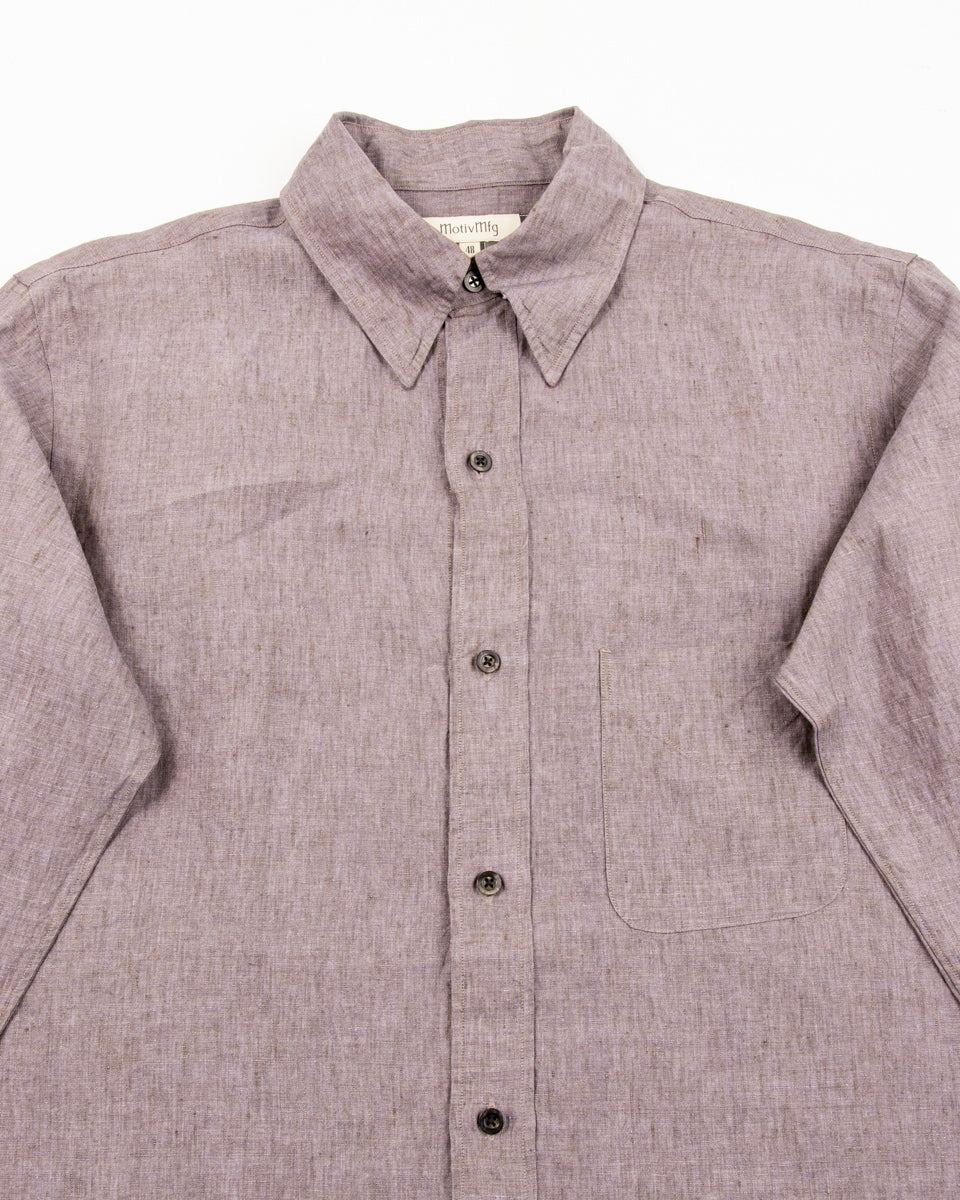 MotivMfg Authentic Fit BD Shirt - Violet Superfine Linen Broadcloth - Standard & Strange