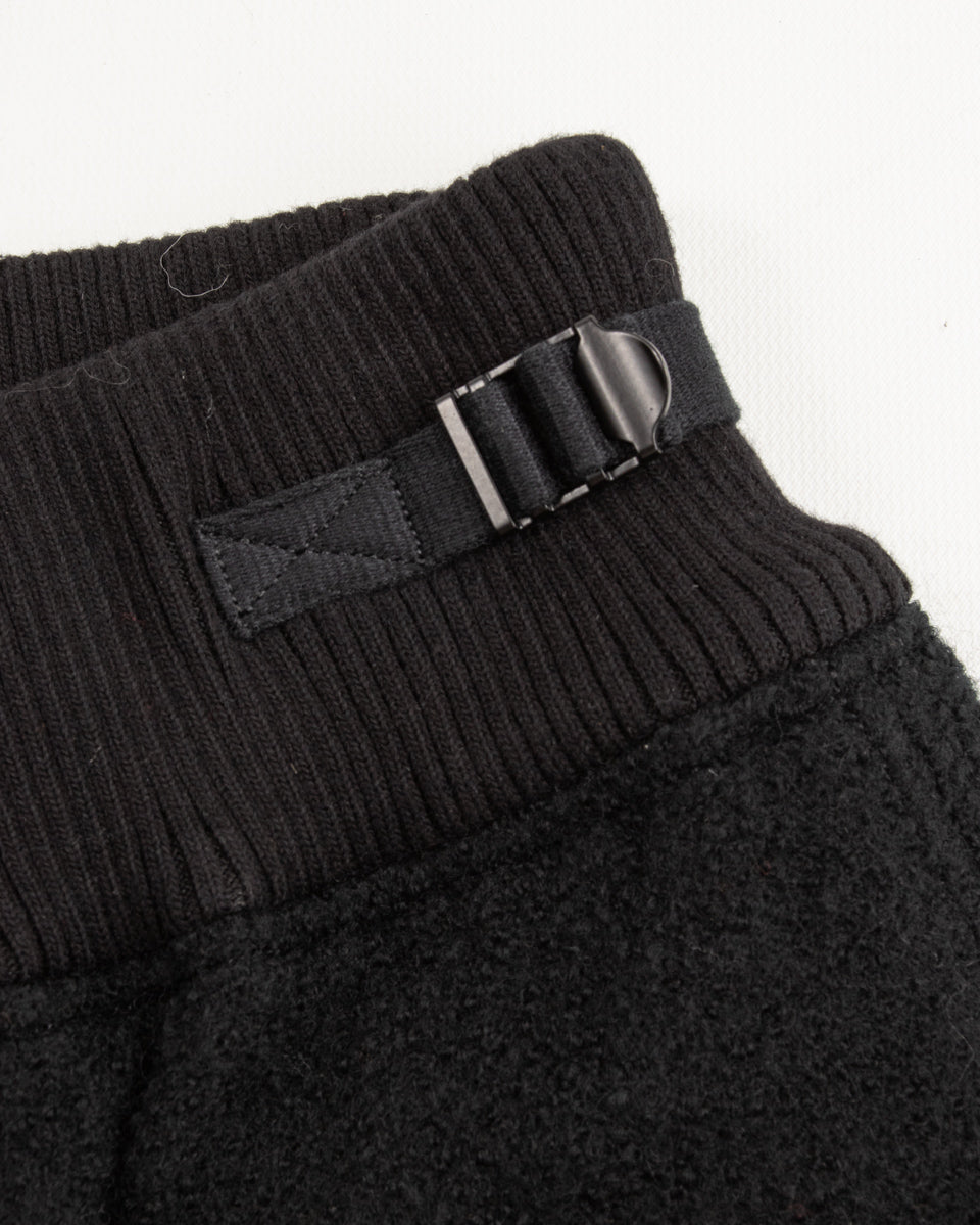 MotivMfg British Army Sweat Pants - Black Wool Boucle Knit - Standard & Strange