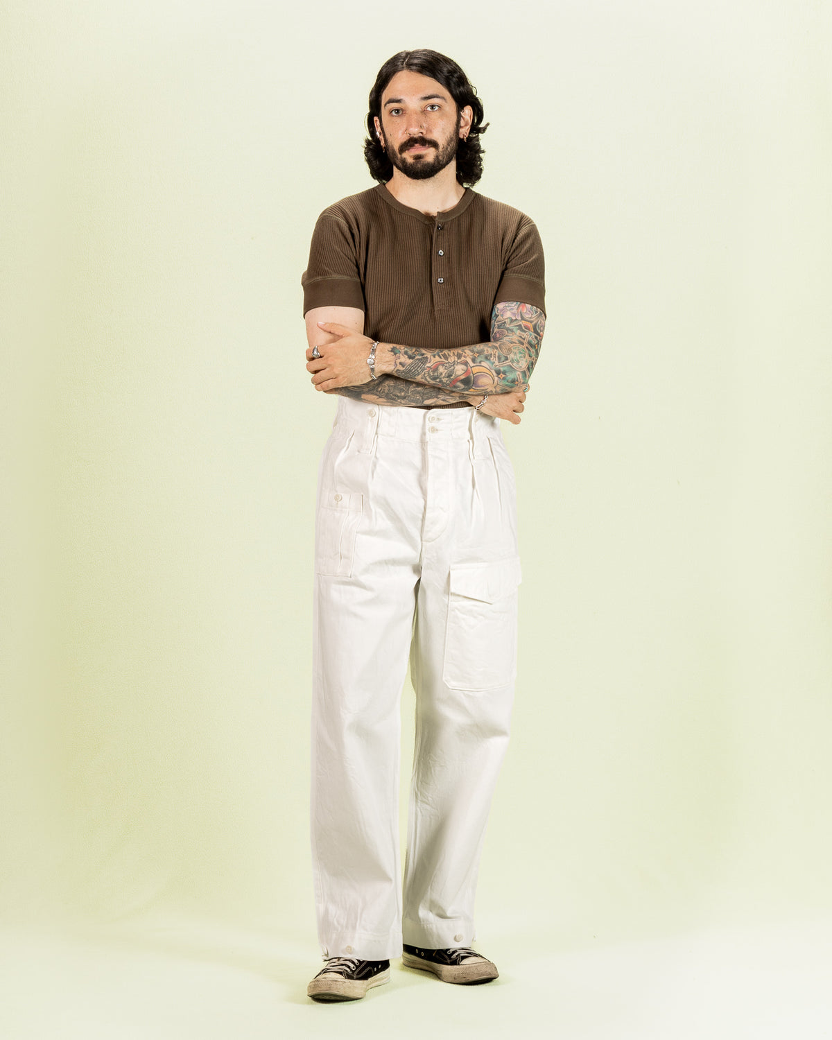 Nigel Cabourn British Army Pant Loose Denim - Off-White - Standard & Strange
