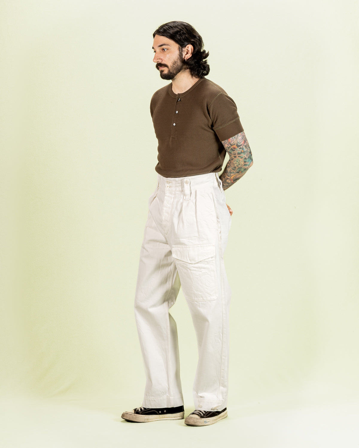 Nigel Cabourn British Army Pant Loose Denim - Off-White - Standard & Strange
