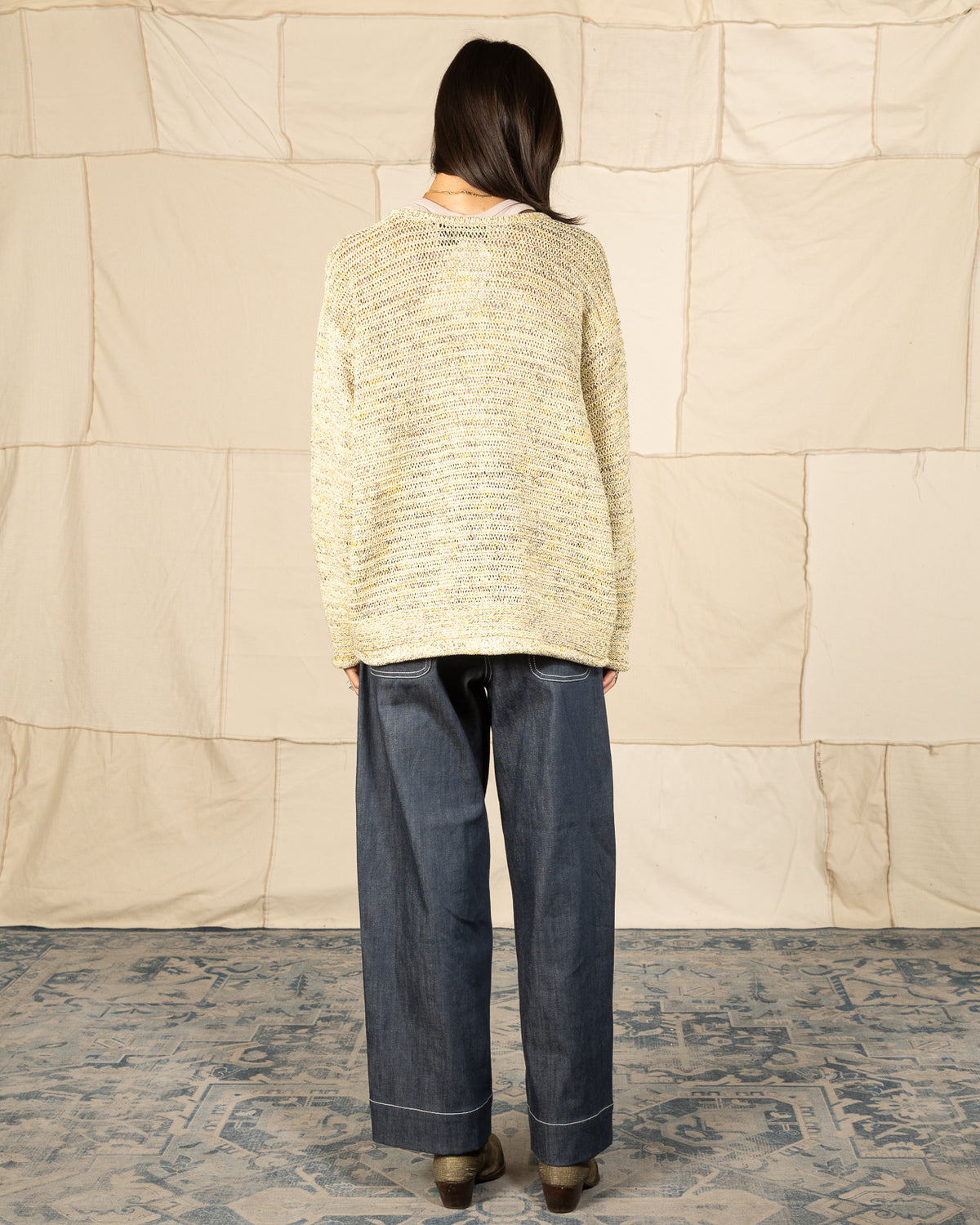 Olde H & Daughter Cotton Wrap Stitches Boat Neck Pullover - Desert 10 - Standard & Strange