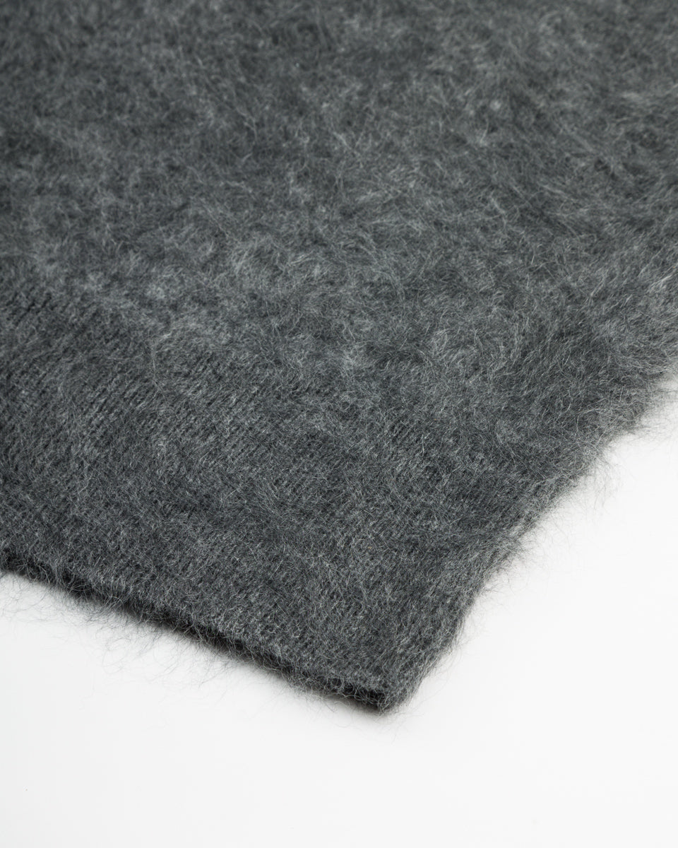 Olde H & Daughter Fur Cashmere V Pullover - Charcoal - Standard & Strange