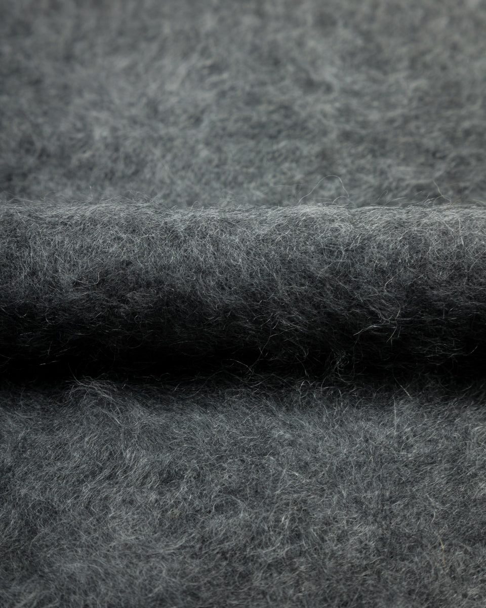 Olde H & Daughter Fur Cashmere V Pullover - Charcoal - Standard & Strange