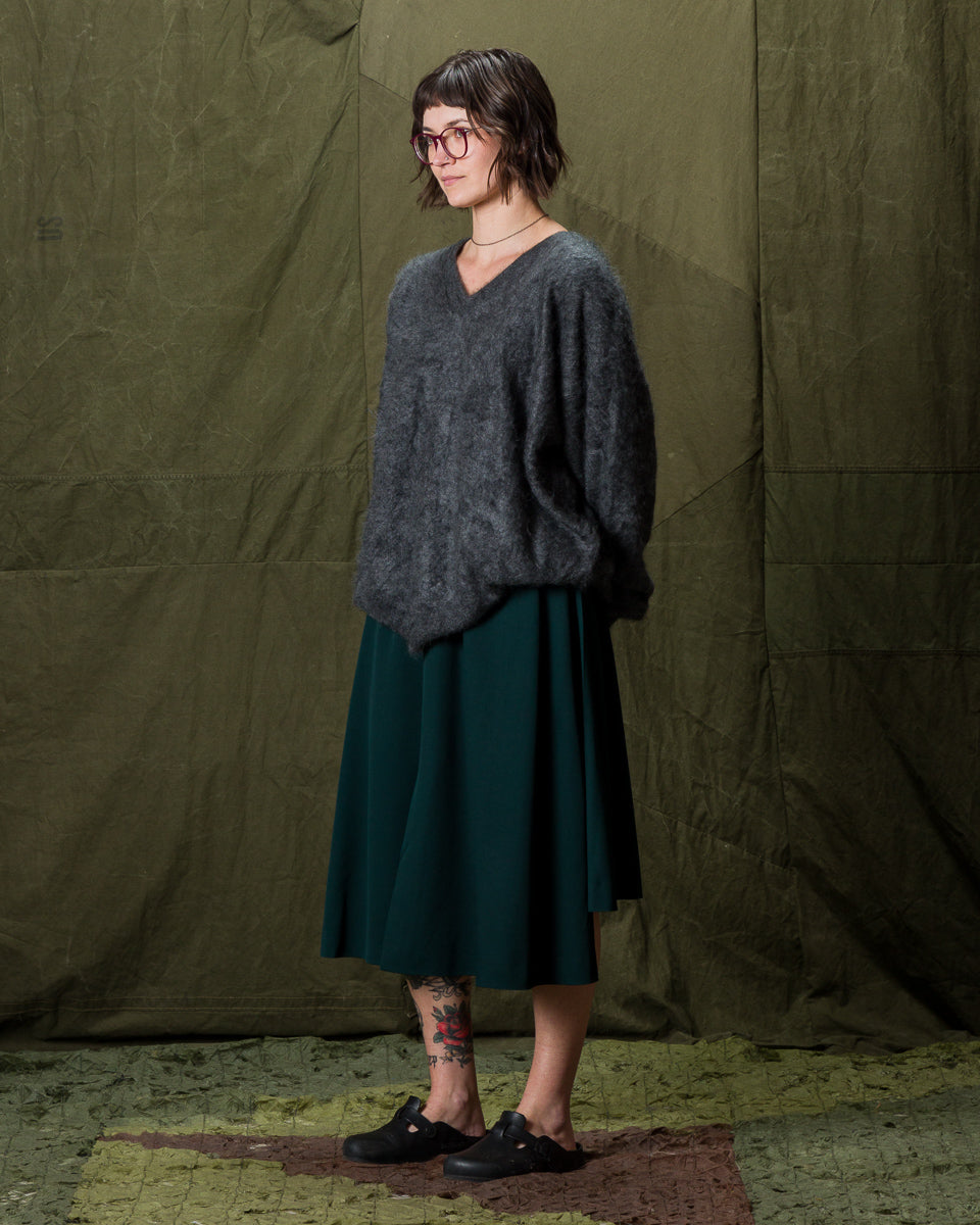 Olde H & Daughter Fur Cashmere V Pullover - Charcoal - Standard & Strange