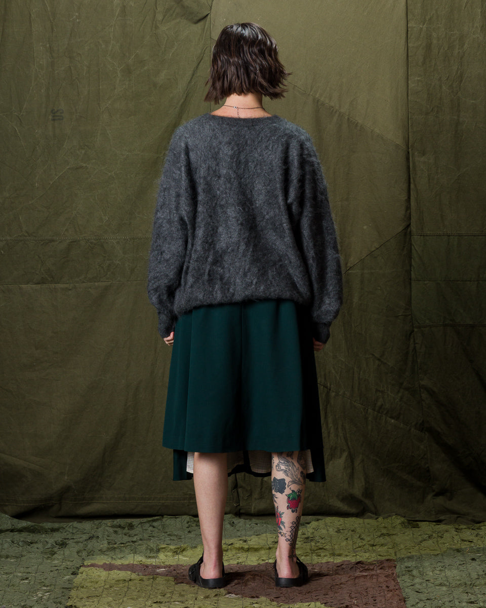 Olde H & Daughter Fur Cashmere V Pullover - Charcoal - Standard & Strange