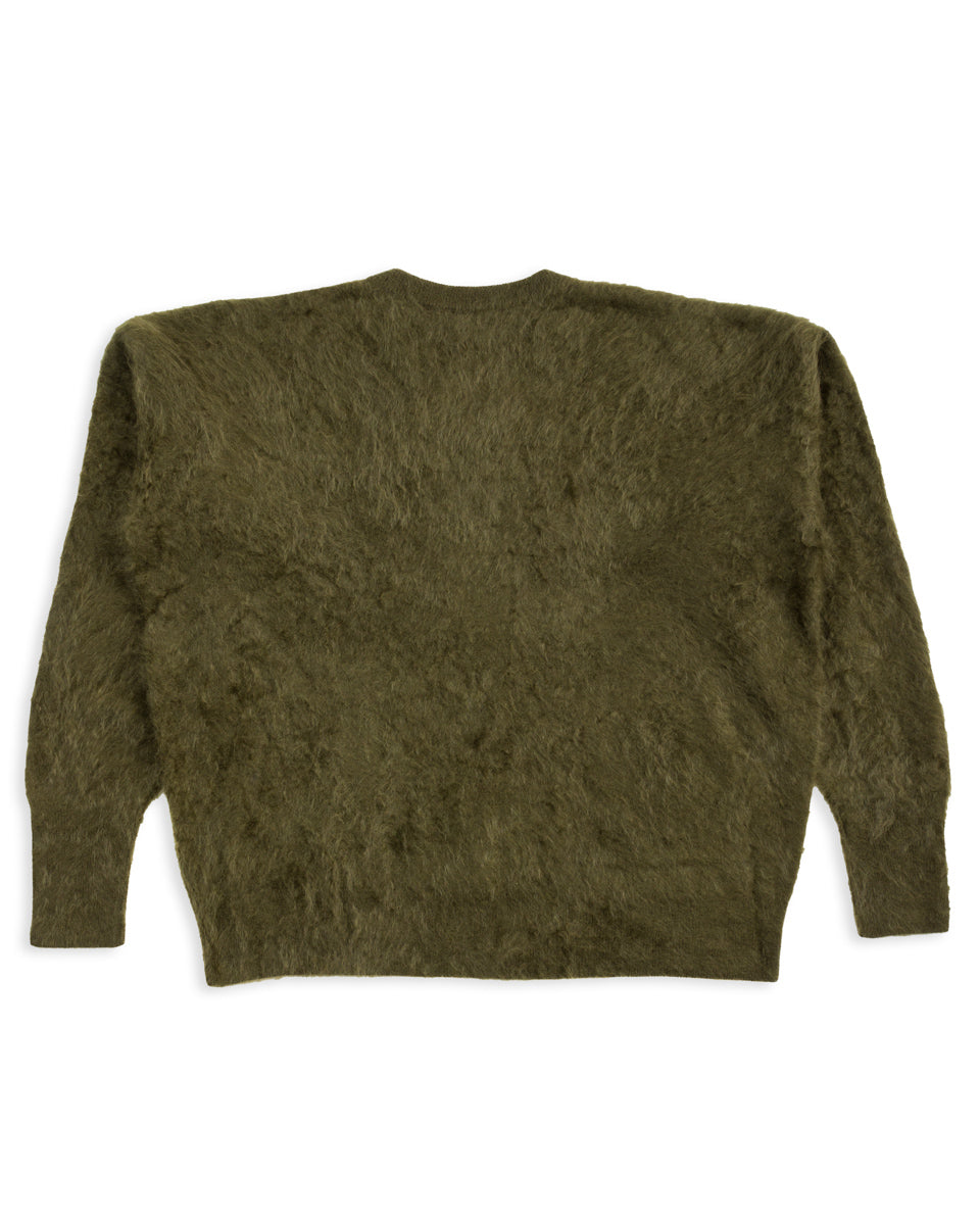Olde H & Daughter Fur Cashmere V Pullover - Moss 10 - Standard & Strange