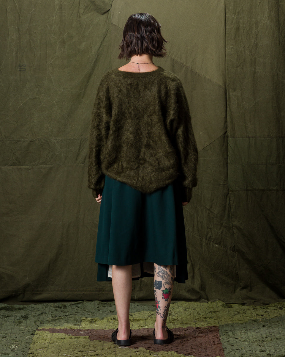 Olde H & Daughter Fur Cashmere V Pullover - Moss 10 - Standard & Strange