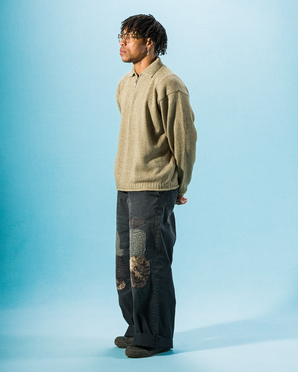 Olde H & Daughter Silk Cotton Half Zip Pullover - Sage Green 08 - Standard & Strange